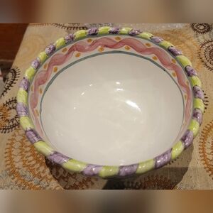 Mackenzie-Childs Piccadilly Ceramic Mixing Bowl With Courtly Check